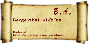 Bergenthal Aléna névjegykártya